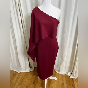 Goblets Women’s Sexy summer, one shoulder ruffle body con midi, cocktail dress